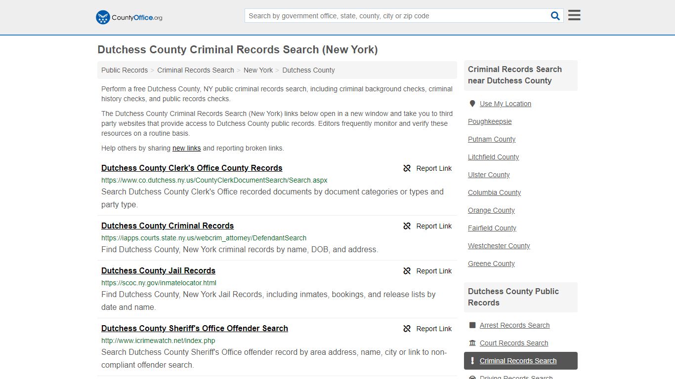 Criminal Records Search - Dutchess County, NY (Arrests ...